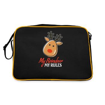 My Reindeer My Rules Funny Reindeer Christmas - Retro Bag - black/gold - Back