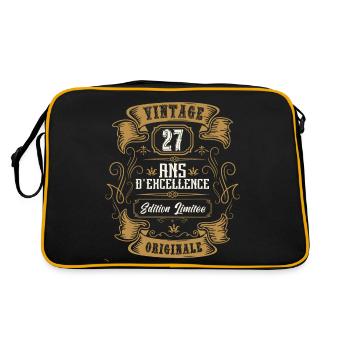 Vintage 27 ans, Idée cadeau d'anniversaire 27 ans. - Sac Retro - noir/or - Dos