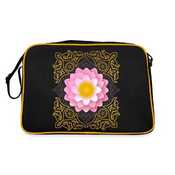 Mandala vintage avec fleur 3d, style vintage - Sac Retro - noir/or - Dos