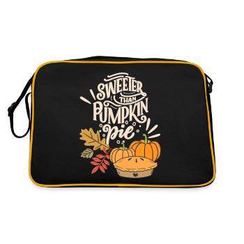 Pumpkin pie, pumpkin pie, Thanksgiving saying - Retro Bag - black/gold - Back