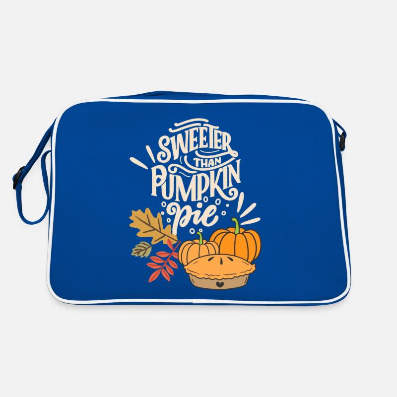 Kürbiskuchen, Pumpkin-Pie, Thanksgiving Spruch Retro Tasche