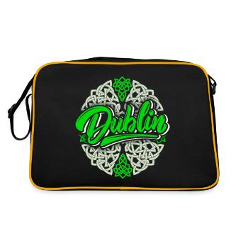 Dublin Dublin-Irlande Irlande, Logo Dublin, Celtic - Sac Retro - noir/or - Dos