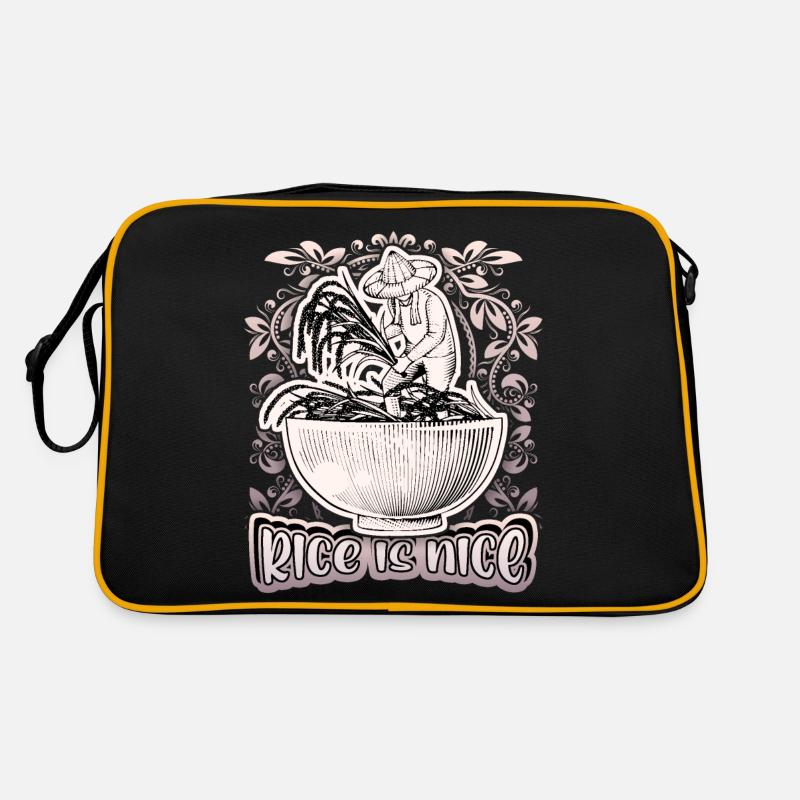 Rice, rice bowl, rice farmer, saying Retro Bag