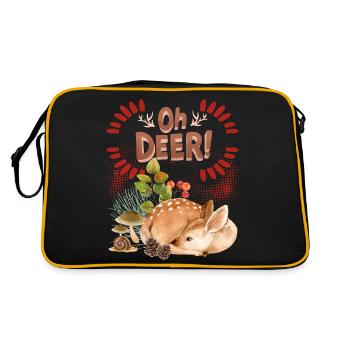Chevreuil Bambi fauve dans la forêt drôle de dicton, jeu de mots - Sac Retro - noir/or - Dos