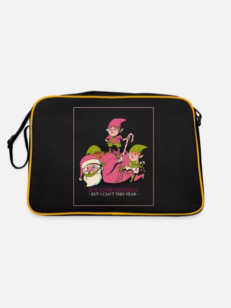 Noël ironique du Père Noël elfe C’est votre anniversaire mais - Sac Retro - noir/or - Dos