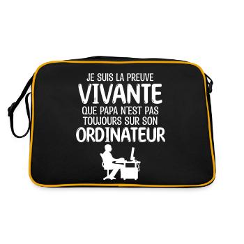 Ordinateur papa de jeu cool papa geek - Sac Retro - noir/or - Dos