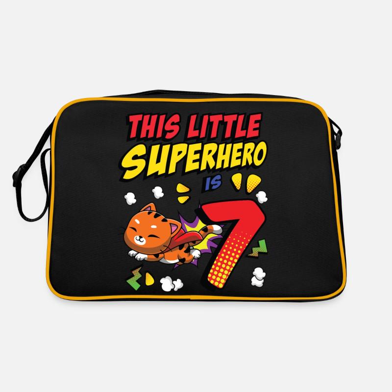 Ce petit super-héros est 7 propriétaire de chat 7. Sac Retro