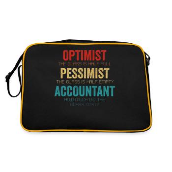 Optimist Pessimist Accountant Glass Funny Audit - Retro Bag - black/gold - Back