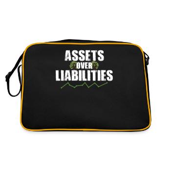 Actifs sur passifs Comptabilité drôle CPA Humour - Sac Retro - noir/or - Dos