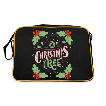 Christmas tree, Christmas typography saying - Retro Bag - black/gold - Back