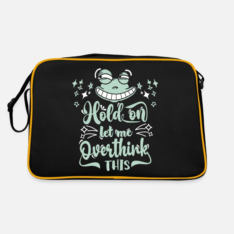 Let-Me-Overthink-This, funny cartoon frog Retro Bag
