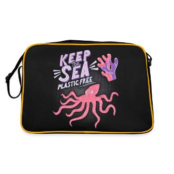Océan, Mer, Poulpe, Conservation marine - Sac Retro - noir/or - Dos