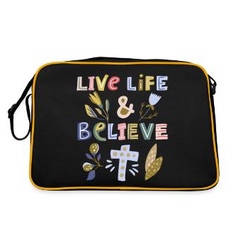 Foi chrétienne, Jésus-Christ, Proverbe - Sac Retro - noir/or - Dos