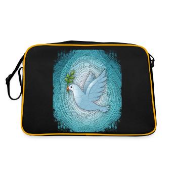 Peace Dove of Peace Peace Symbol Peace Symbol - Retro Bag - black/gold - Back