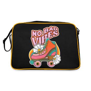 Roller skates, roller skating, 70s design - Retro Bag - black/gold - Back