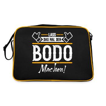 Bodo Geschenkidee Geschenk Geburtstag - Retro Tasche - Schwarz/Gold - Hinten