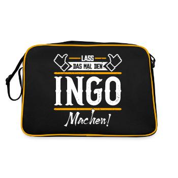 Ingo Geschenkidee Geschenk Geburtstag - Retro Tasche - Schwarz/Gold - Hinten
