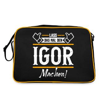 Igor Geschenkidee Geschenk Geburtstag - Retro Tasche - Schwarz/Gold - Hinten