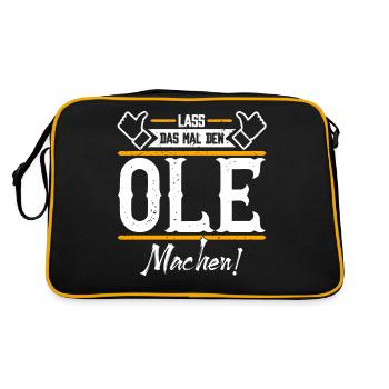 Ole Geschenkidee Geschenk Geburtstag - Retro Tasche - Schwarz/Gold - Hinten