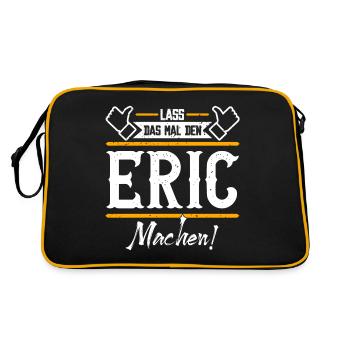 Eric Geschenkidee Geschenk Geburtstag - Retro Tasche - Schwarz/Gold - Hinten