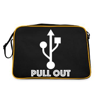 Pull out USB | Technology, Game, Internet - Retro Bag - black/gold - Back