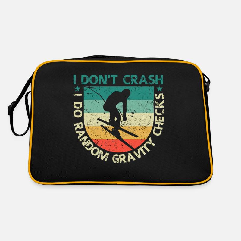 Mountain Skiing I Don't Crash I Do Random Gravity Retro Tasche