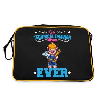 Best Technical Drawer Mom Ever Funny Archtect Gift - Retro Bag - black/gold - Back