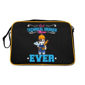 Best Technical Drawer Mom Ever Funny Archtect Gift - Retro Bag - black/gold - Back