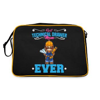 Best Technical Drawer Mom Ever Funny Archtect Gift - Retro Bag - black/gold - Back