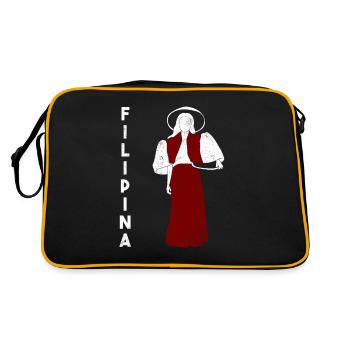 Philippinen Filipina Stolz Flagge Pinay I Geschenk - Retro Tasche - Schwarz/Gold - Hinten