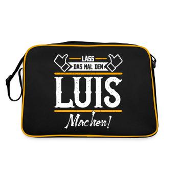 Luis Geschenkidee Geschenk Geburtstag - Retro Tasche - Schwarz/Gold - Hinten