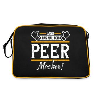 Peer Geschenkidee Geschenk Geburtstag - Retro Tasche - Schwarz/Gold - Hinten