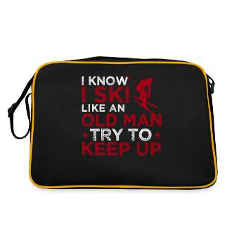 Je sais que je skie comme un vieil homme - Sac Retro - noir/or - Dos