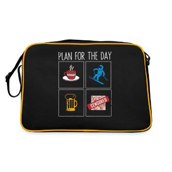 Ski Racing Skiers Downhill Skiing - Retro Bag - black/gold - Back