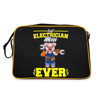 Best Electrician Mom Ever Electronic Technician - Retro Bag - black/gold - Back