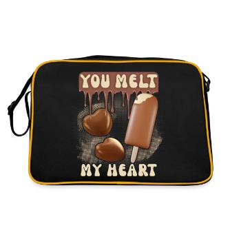 Chocolat Saint-Valentin, Crème glacée au chocolat, couples couples - Sac Retro - noir/or - Dos