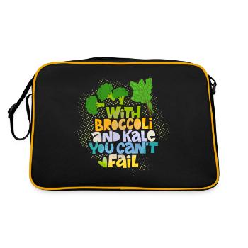 Broccoli and kale funny saying - Retro Bag - black/gold - Back