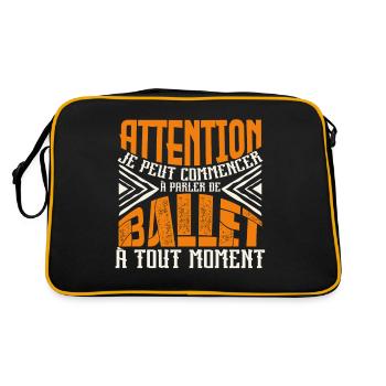 Avertissement, Ballet à tout moment. - Sac Retro - noir/or - Dos