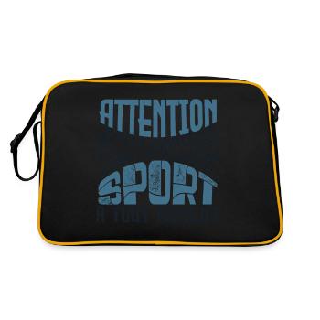 Avertissement, Sport à tout moment. - Sac Retro - noir/or - Dos