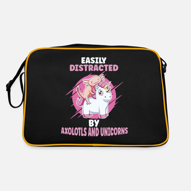 Leicht Von Axolotls Und Einhörnern Abgelenkt Retro Tasche