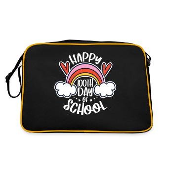 Happy 100th Day of School Students Teacher School - Retro Bag - black/gold - Back