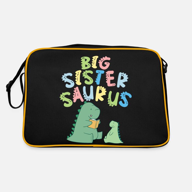 Große Schwester Saurus Geschwister Herbivore Retro Tasche