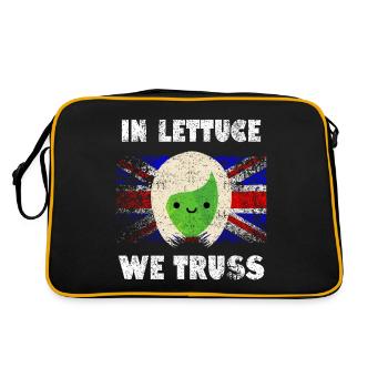 In Lettuce We Truss Funny UK Satire - Retro Bag - black/gold - Back