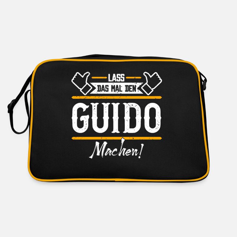 Guido Geschenkidee Geschenk Geburtstag - Retro Tasche - Schwarz/Gold