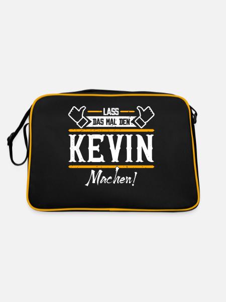 Kevin Geschenkidee Geschenk Geburtstag - Retro Tasche - Schwarz/Gold - Hinten