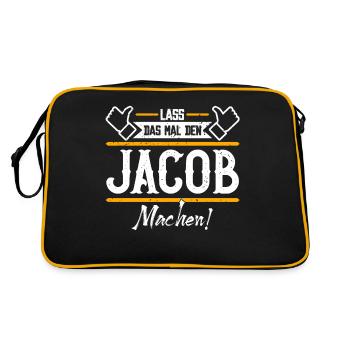 Jacob Geschenkidee Geschenk Geburtstag - Retro Tasche - Schwarz/Gold - Hinten