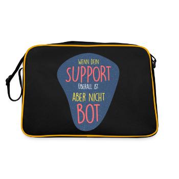 Wo ist mein SUPPORT? Überall.. - Retro Tasche - Schwarz/Gold - Hinten