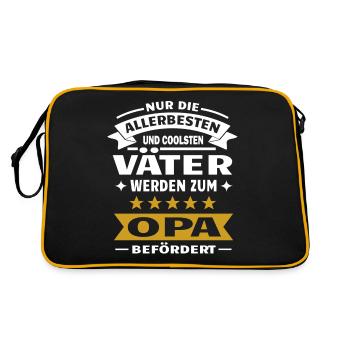 Opa Enkel Opi Enkelkinder Enkelin Komplizen Vater - Retro Tasche - Schwarz/Gold - Hinten