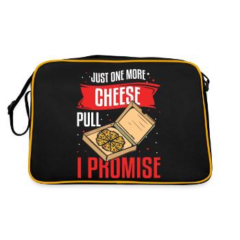 Just One More Cheese Pull I Promise Pizza Making - Retro Bag - black/gold - Back
