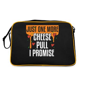 Just One More Cheese Pull I Promise Pizza Making - Retro Bag - black/gold - Back